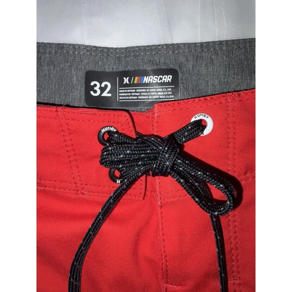 Hurley x NASCAR Phantom Boardshorts Mens 32 Red Flames Racing Swim Trunks NWT